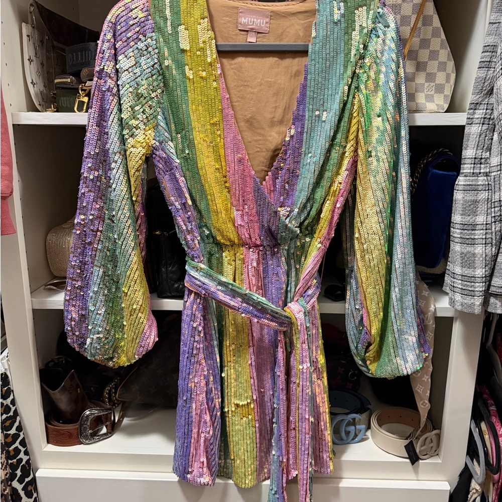 Show Me Your MuMu Multicolor Sequin Mini Dress